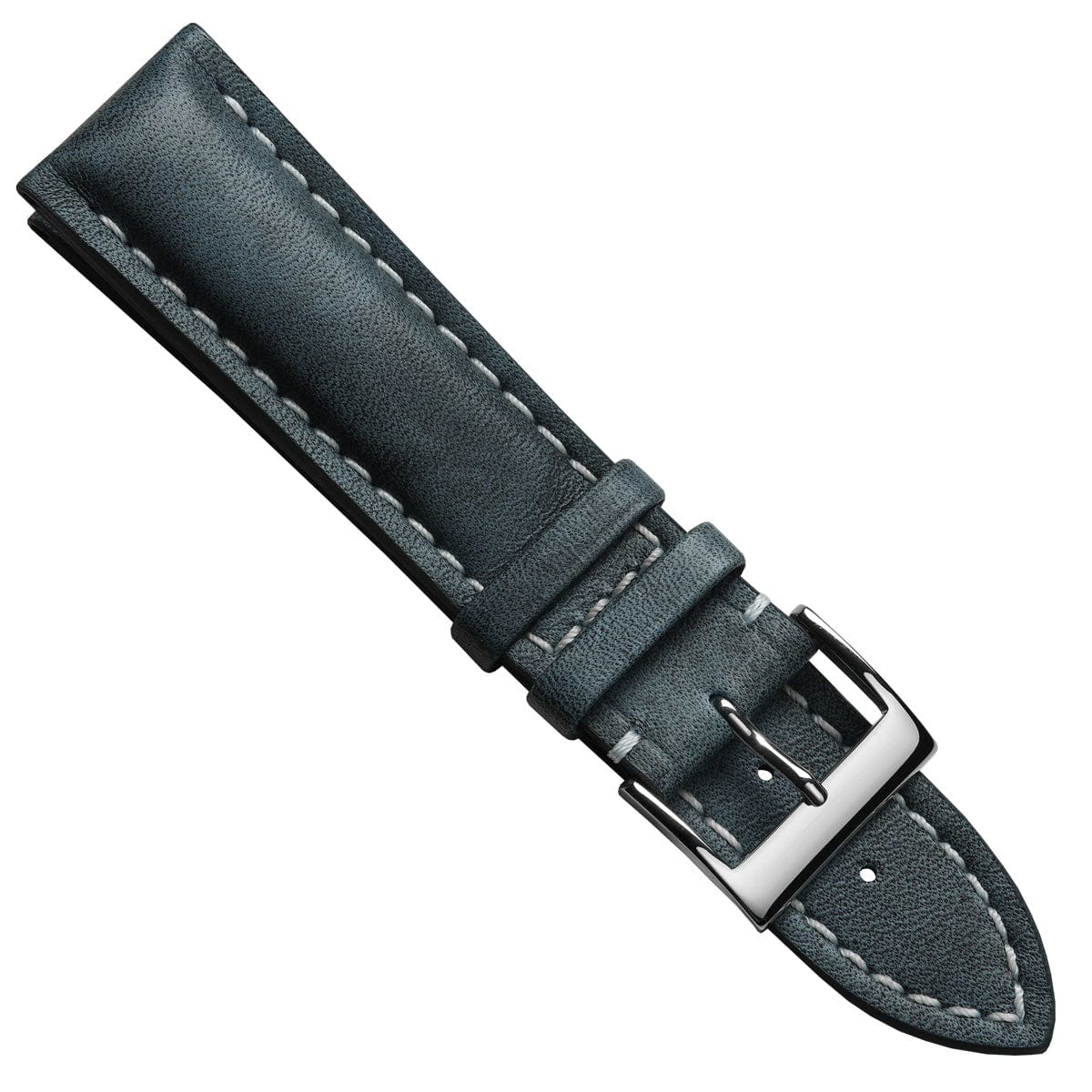 Ostend Baranil Thick Padded Leather Watch Strap - Patina Blue