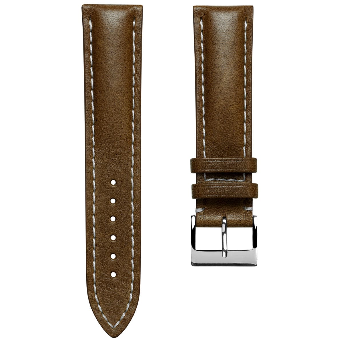 Ostend Baranil Thick Padded Leather Watch Strap - Cavallo Brown