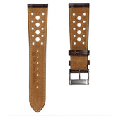 Radstock Racing Style Genuine Leather Watch Strap - Vintage Chocolate Brown