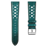 Radstock Racing Style Genuine Leather Watch Strap - Vintage Turquoise