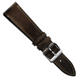 Radstock Vintage Genuine Leather Watch Strap - Vintage Chocolate Brown