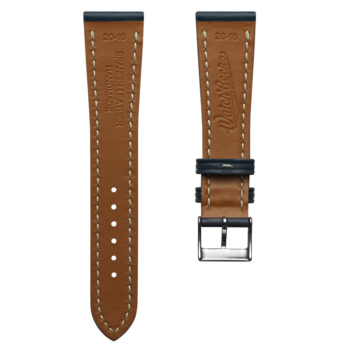 Castile Handmade Spanish Leather Watch Strap - Dark Blue
