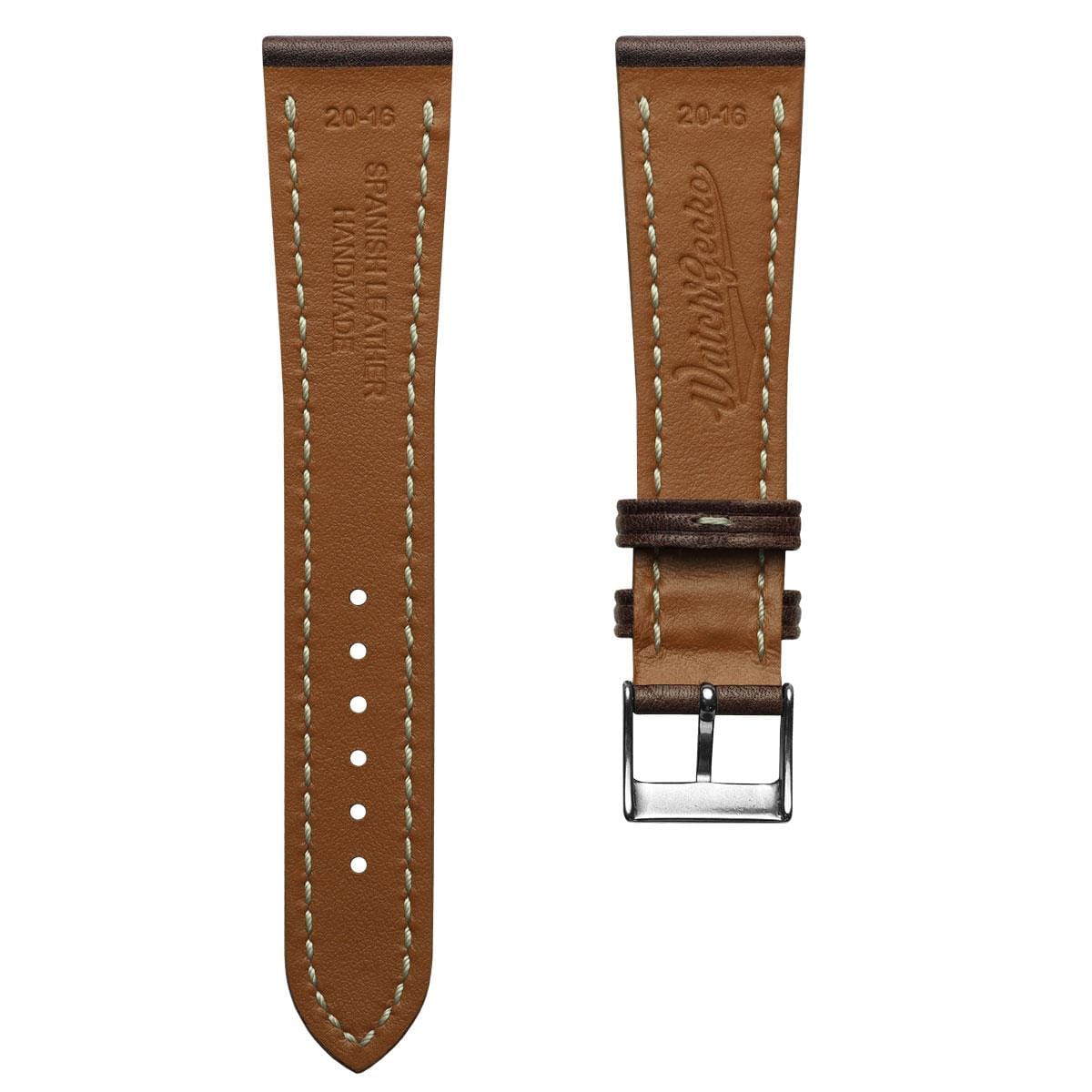 Castile Handmade Spanish Leather Watch Strap - Dark Brown