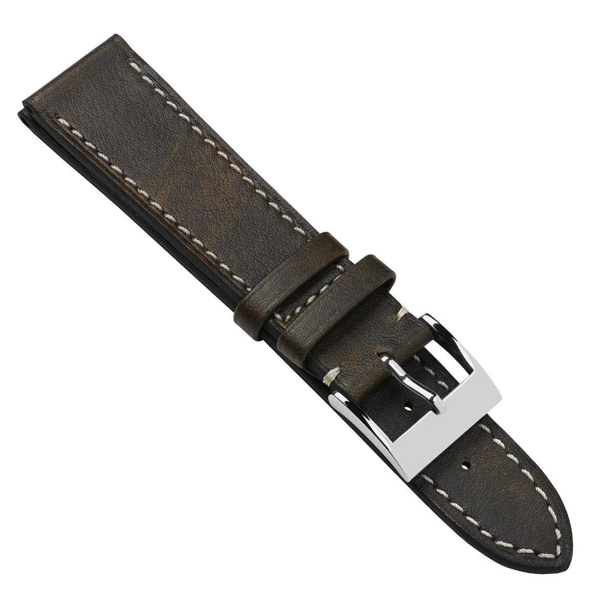 Rochefort Flat Patina Calf Leather Watch Strap - Light Brown