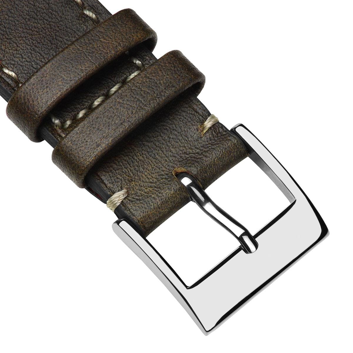 Rochefort Flat Patina Calf Leather Watch Strap - Light Brown