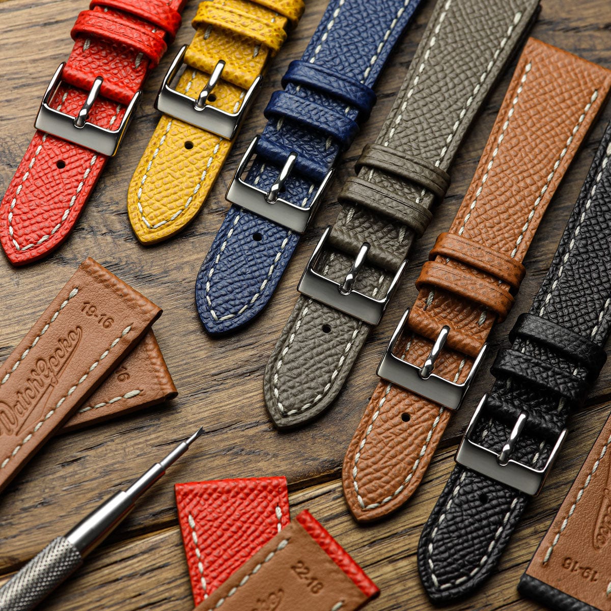 Sestriere Hand Stitched Italian Leather Watch Strap - Alpine Black