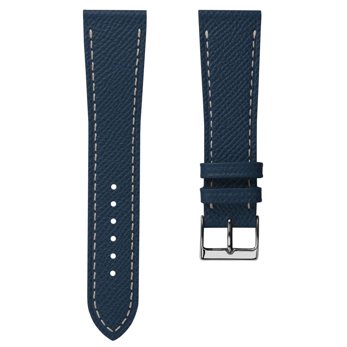 Sestriere Hand Stitched Italian Leather Watch Strap - Alpine Blue
