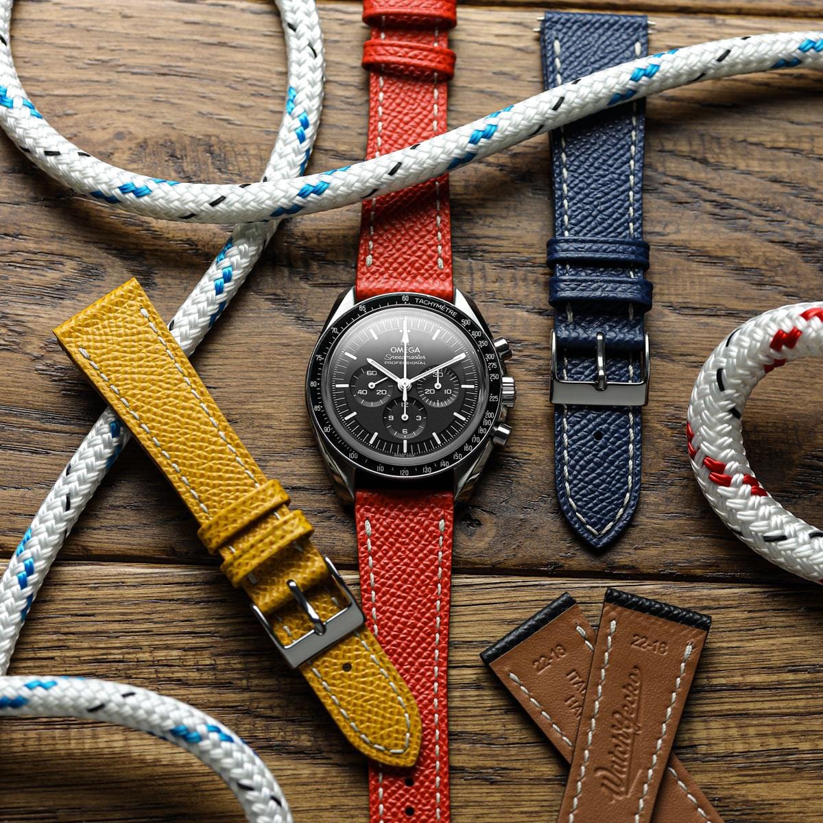 Sestriere Hand Stitched Italian Leather Watch Strap - Alpine Red