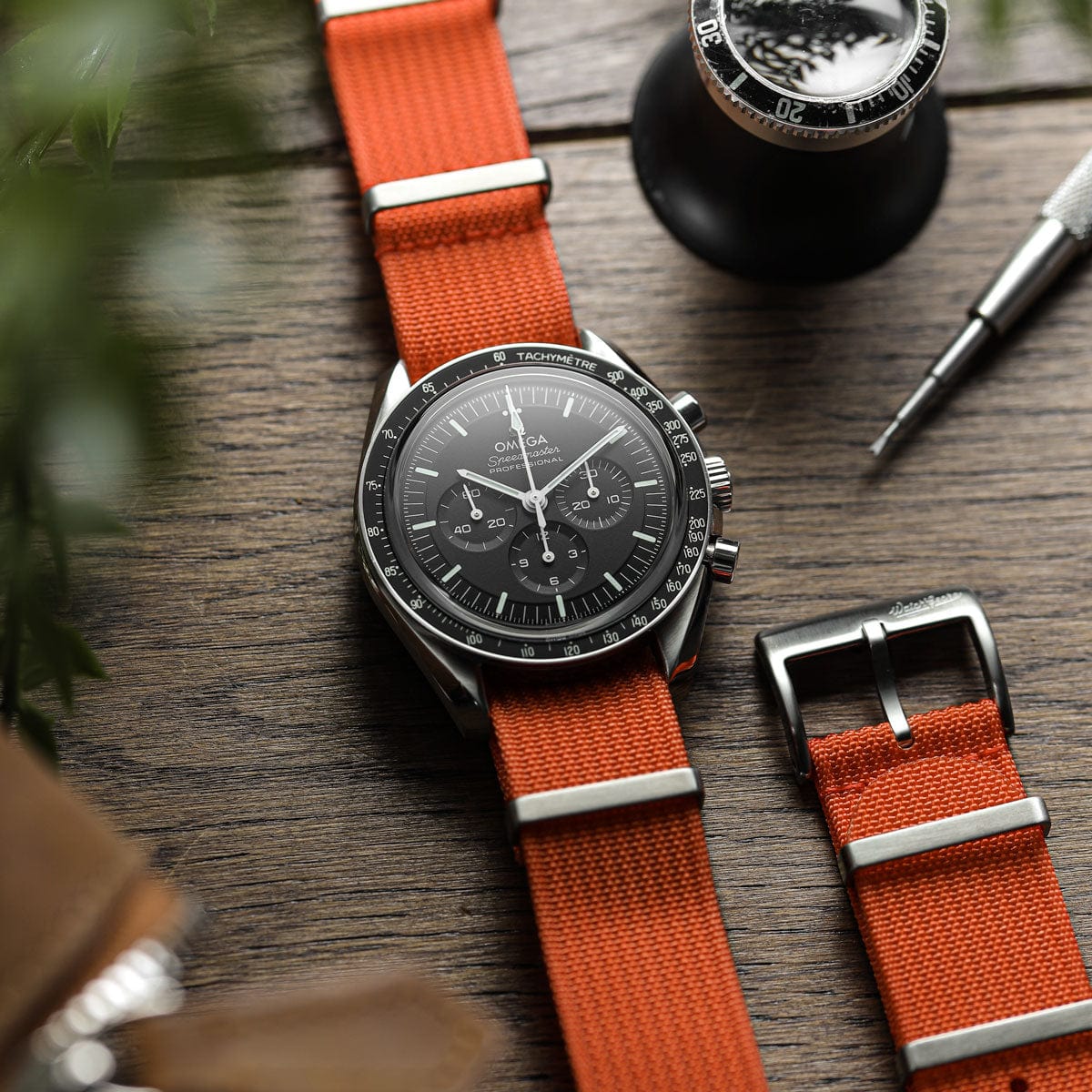 WatchGecko Ridge British Military Watch Strap - Navy + Stripe