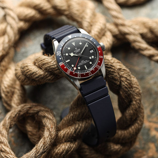 284 Italian Rubber Diver's Watch Strap - Blue