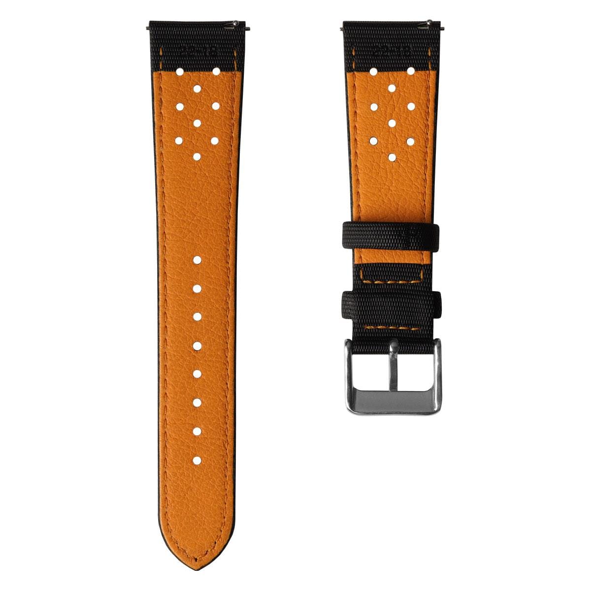 ZULUDIVER Mayday Navigator Sailcloth Padded Divers Watch Strap - Orange