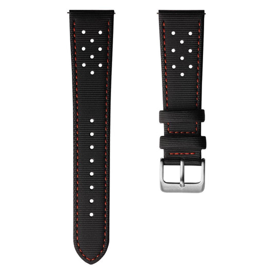ZULUDIVER Mayday Navigator Sailcloth Padded Divers Watch Strap - Red