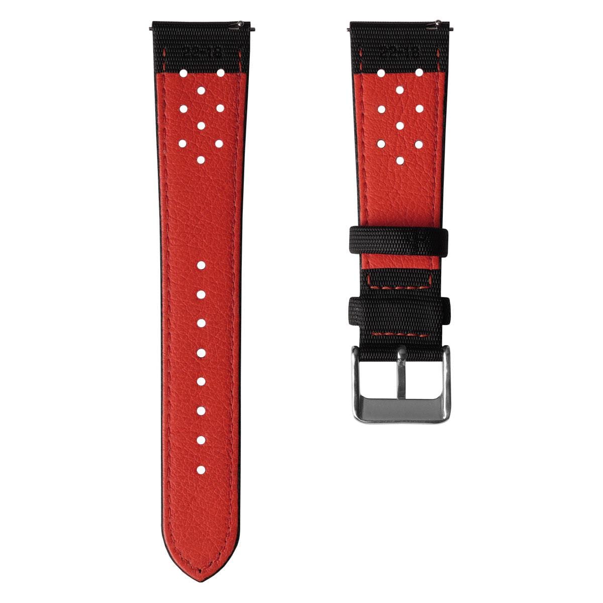 ZULUDIVER Mayday Navigator Sailcloth Padded Divers Watch Strap - Red