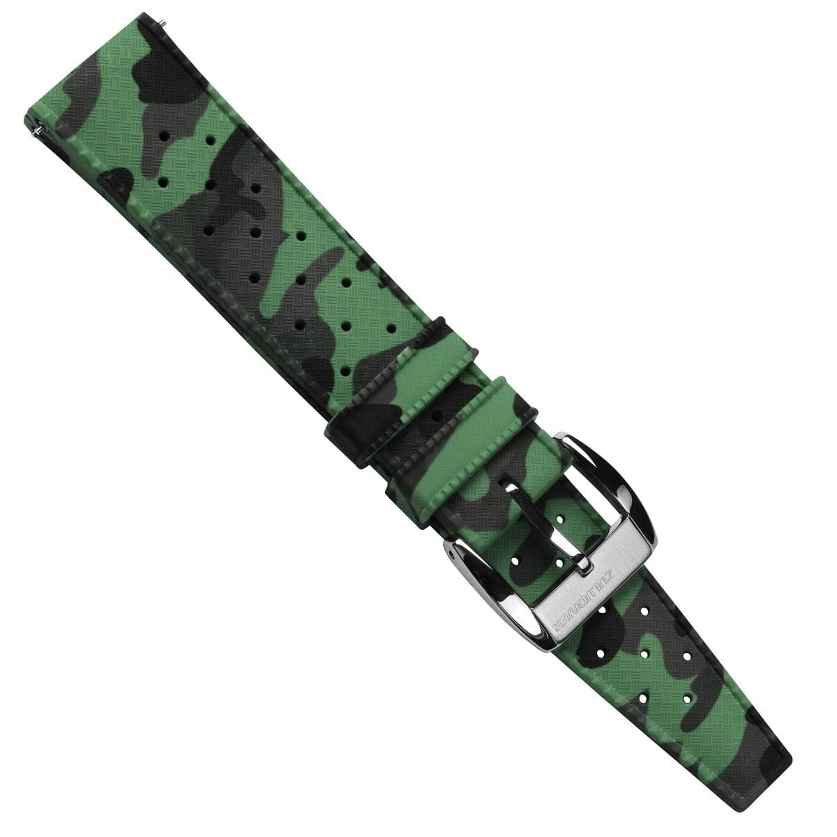 ZULUDIVER Tropic Style FKM Rubber Watch Strap - Camouflage Green
