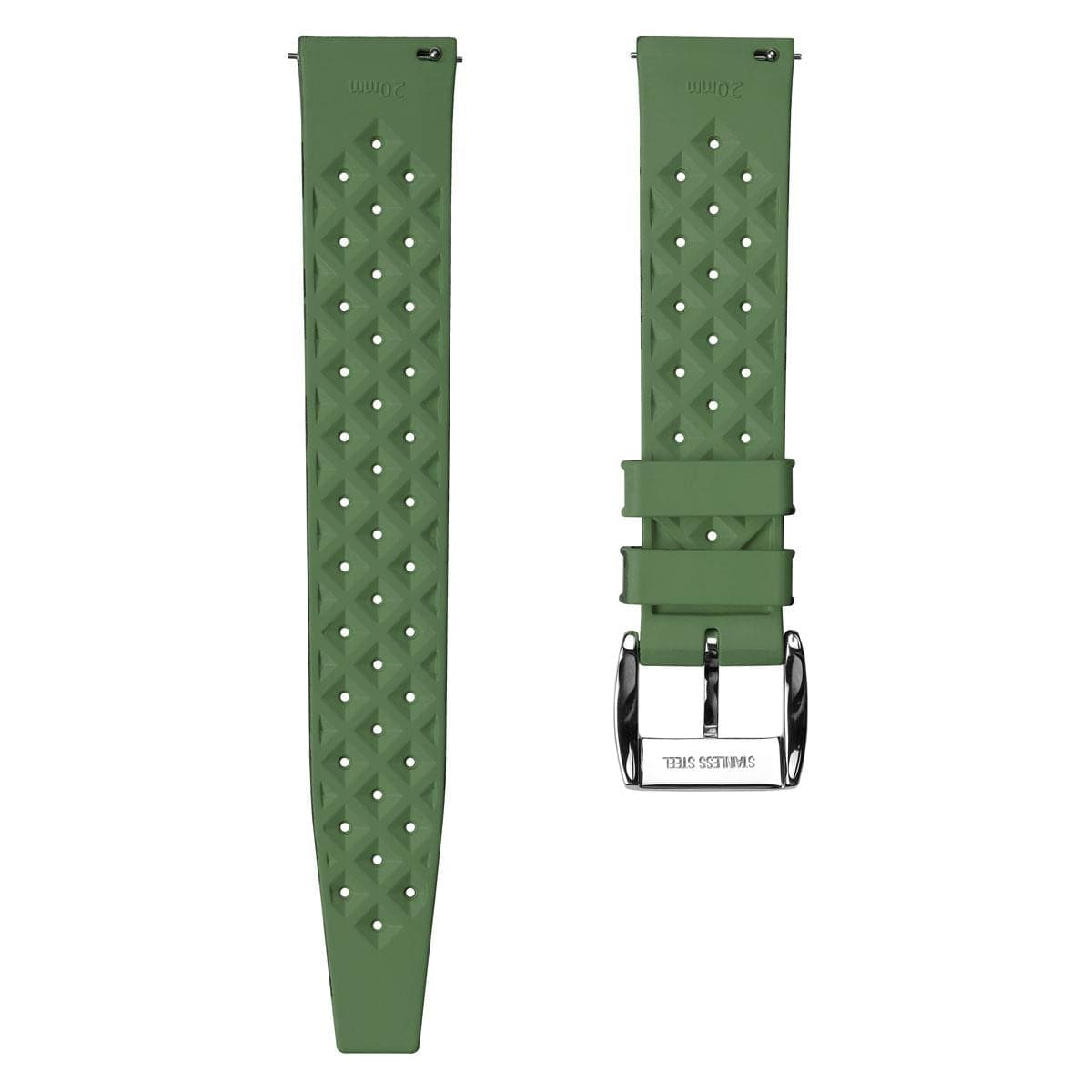 ZULUDIVER Tropic Style FKM Rubber Watch Strap - Camouflage Green