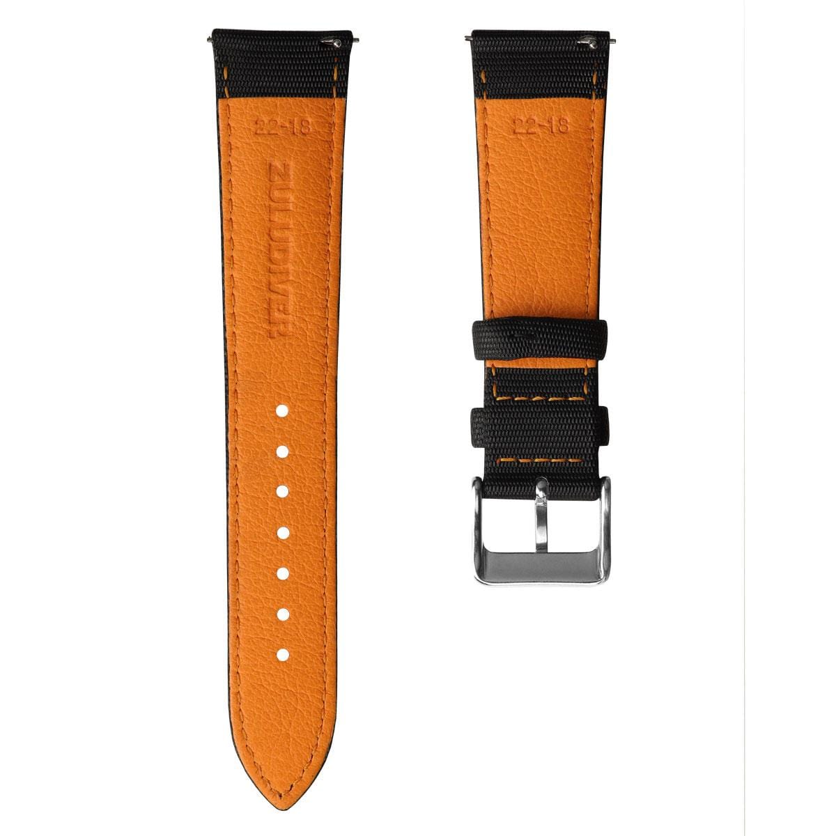 ZULUDIVER Mayday Regatta Sailcloth Divers Watch Strap - Orange