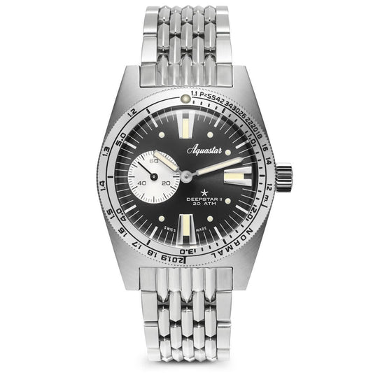 Aquastar Deepstar 2 37mm Steel Grey Dial BOR Bracelet