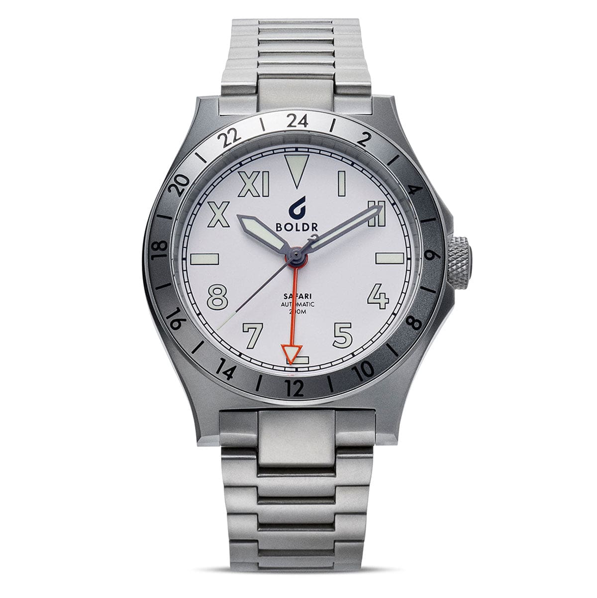 Boldr GMT Tarangire Automatic Field Watch - Matt White California Dial