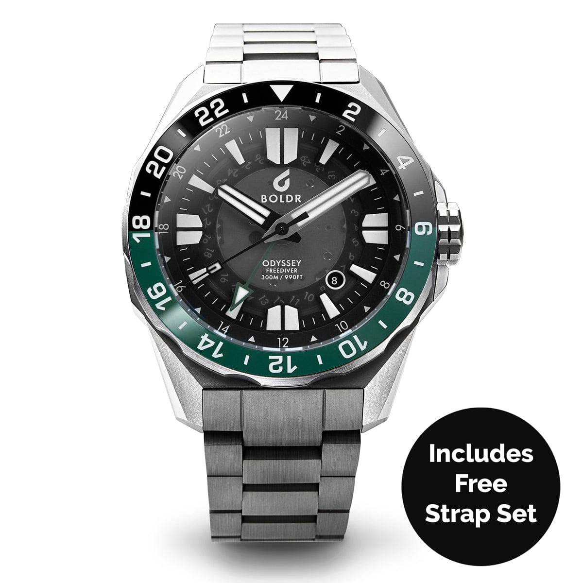 Boldr Odyssey Freediver GMT - Black / Green