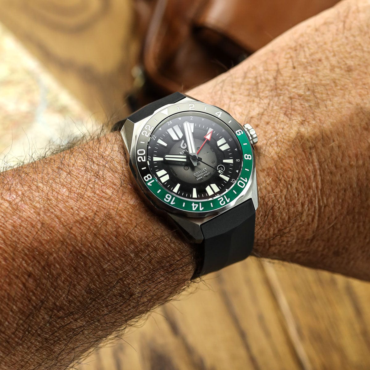 Boldr Odyssey Freediver GMT - Black / Green - NEARLY NEW