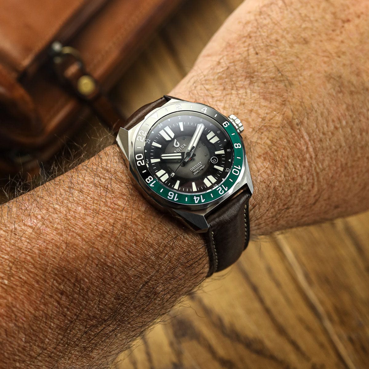Boldr Odyssey Freediver GMT - Black / Green - NEARLY NEW