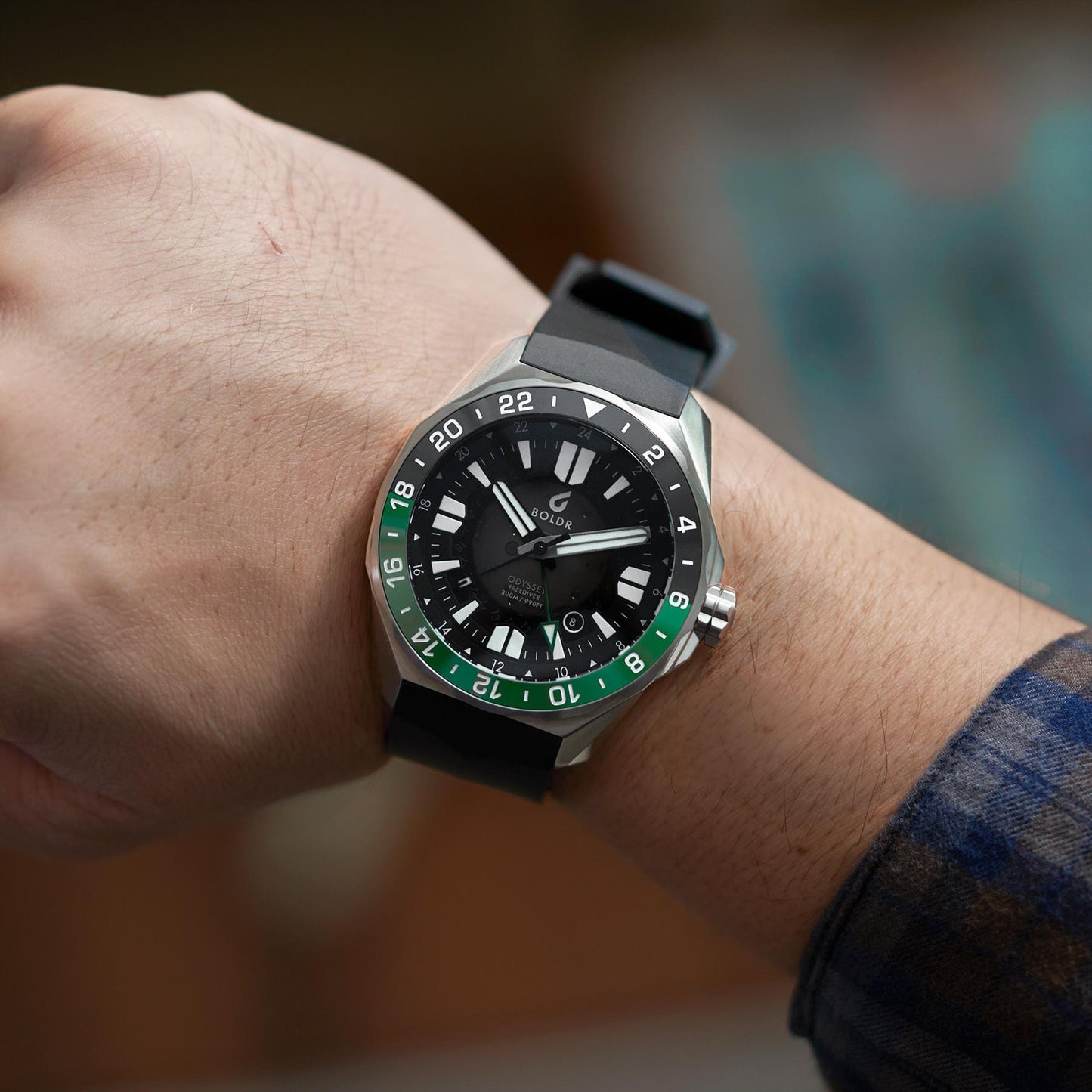 Boldr Odyssey Freediver GMT - Black / Green - NEARLY NEW