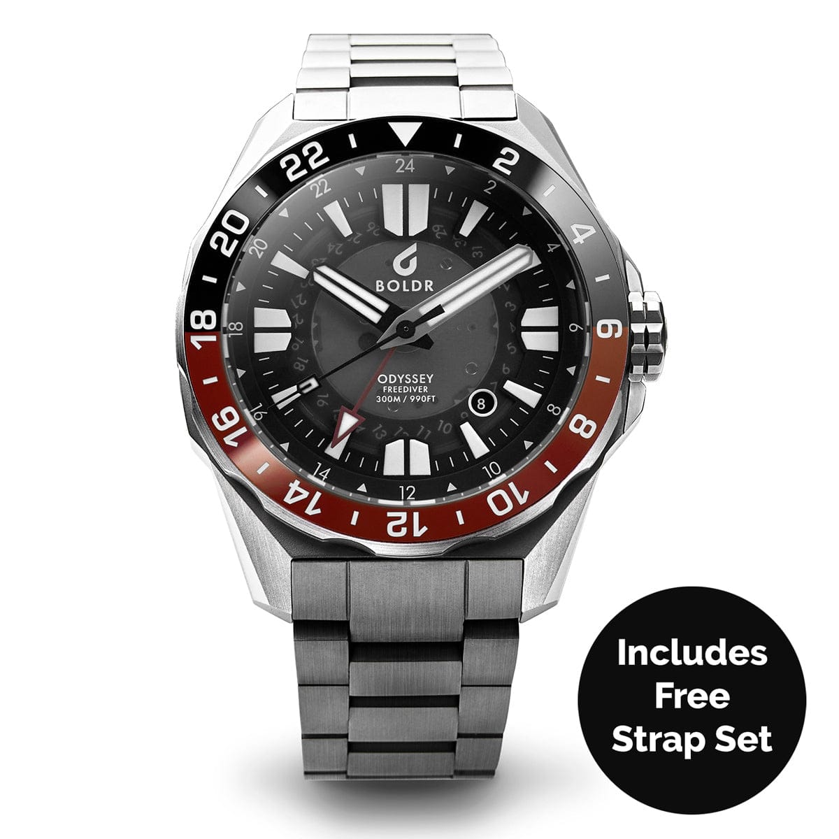 Boldr Odyssey Freediver GMT - Black / Red