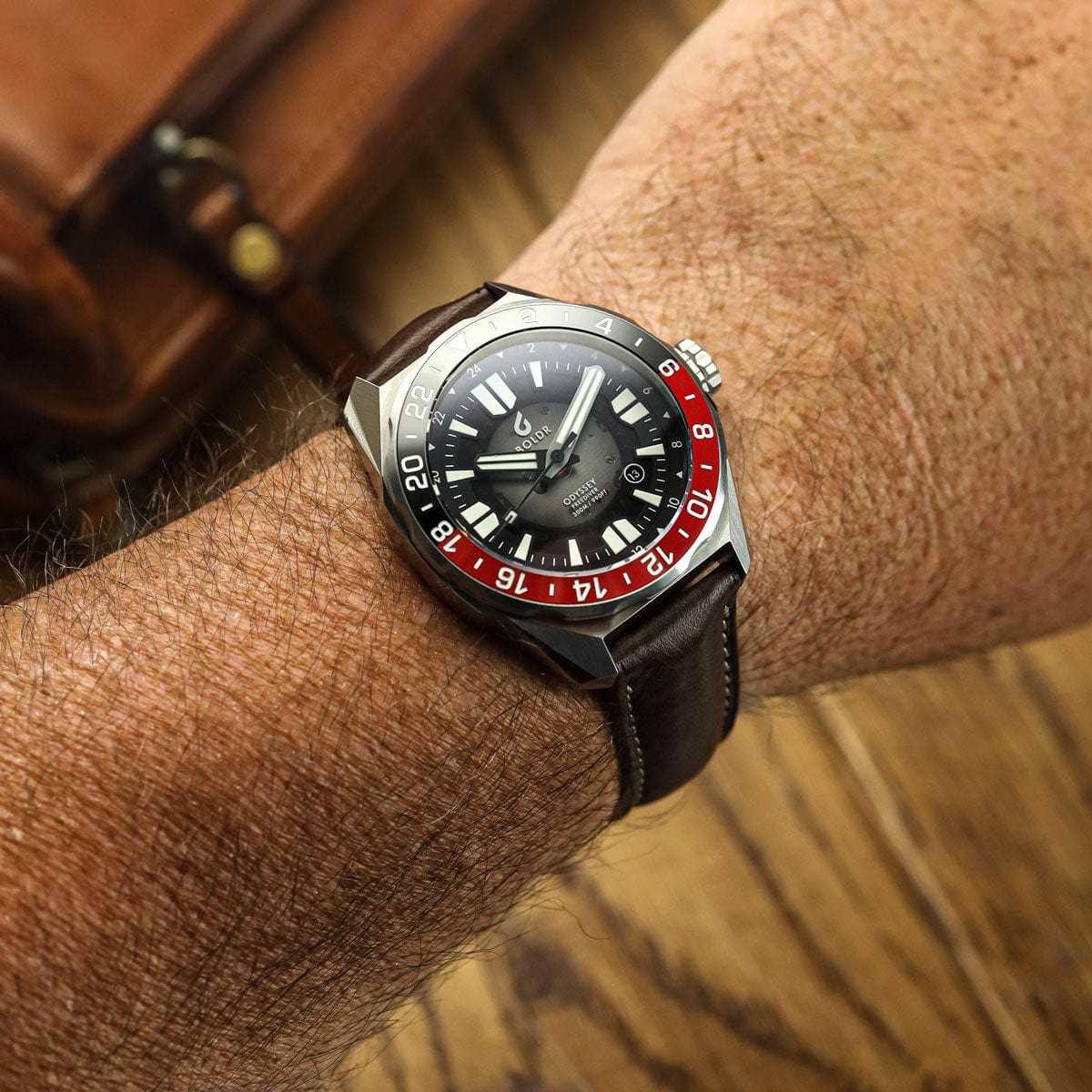 Boldr Odyssey Freediver GMT - Black / Red - NEARLY NEW