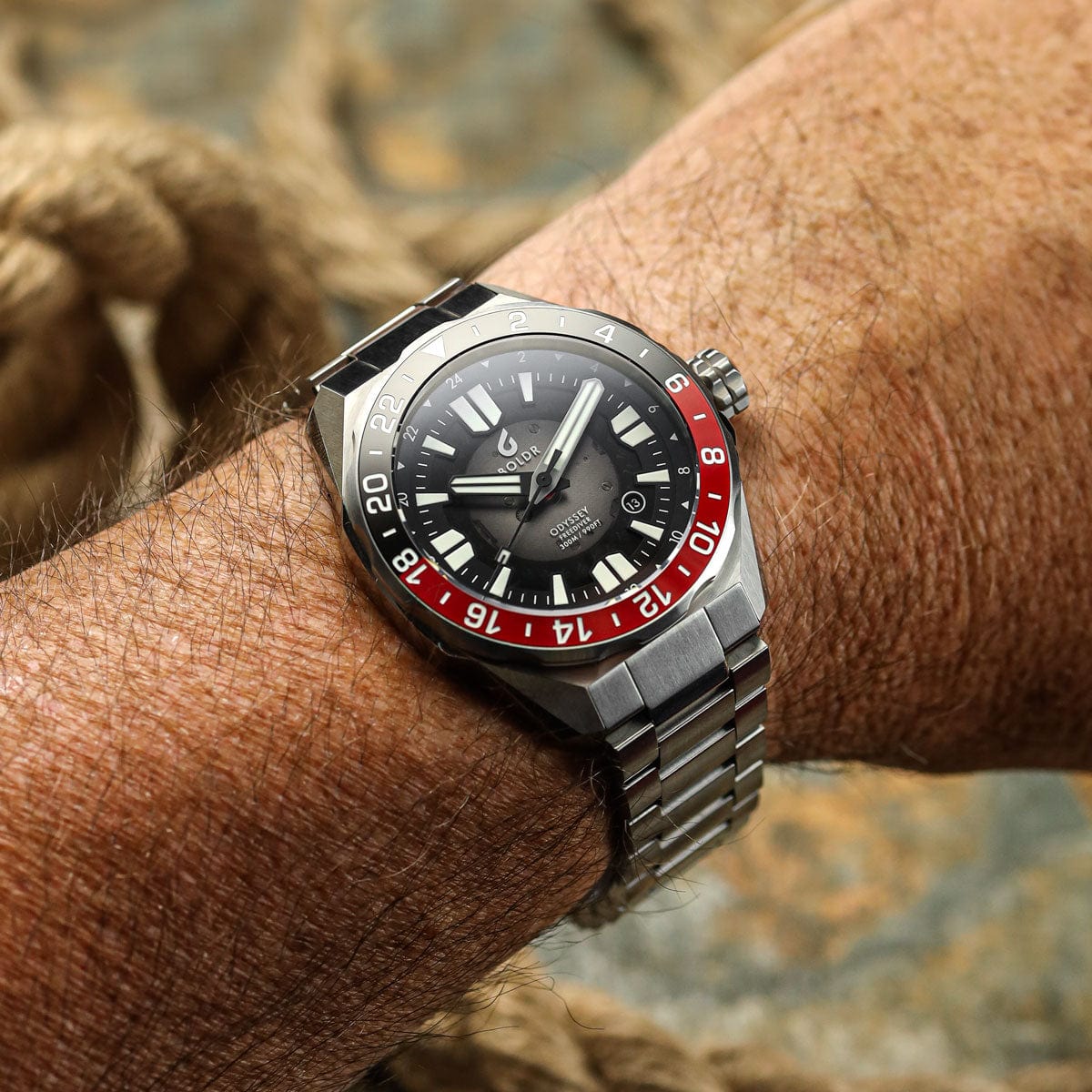 Boldr Odyssey Freediver GMT - Black / Red - NEARLY NEW