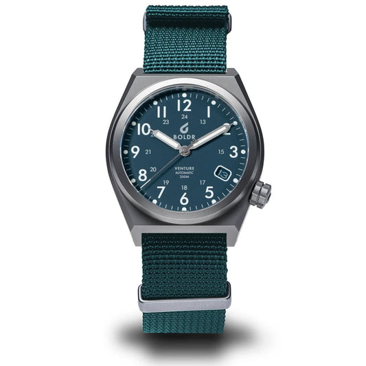 Boldr Venture Automatic Field Watch - Blue Fuel