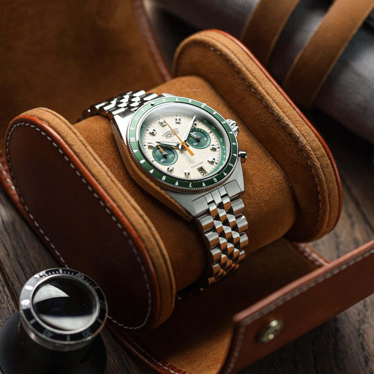 FORZO G2 Drive King Chronograph Watch - Cream / Green Dial