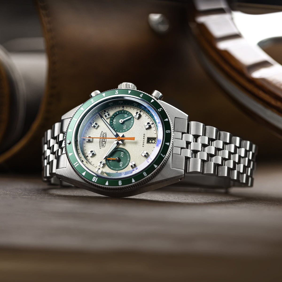 FORZO G2 Drive King Chronograph Watch - Cream / Green Dial