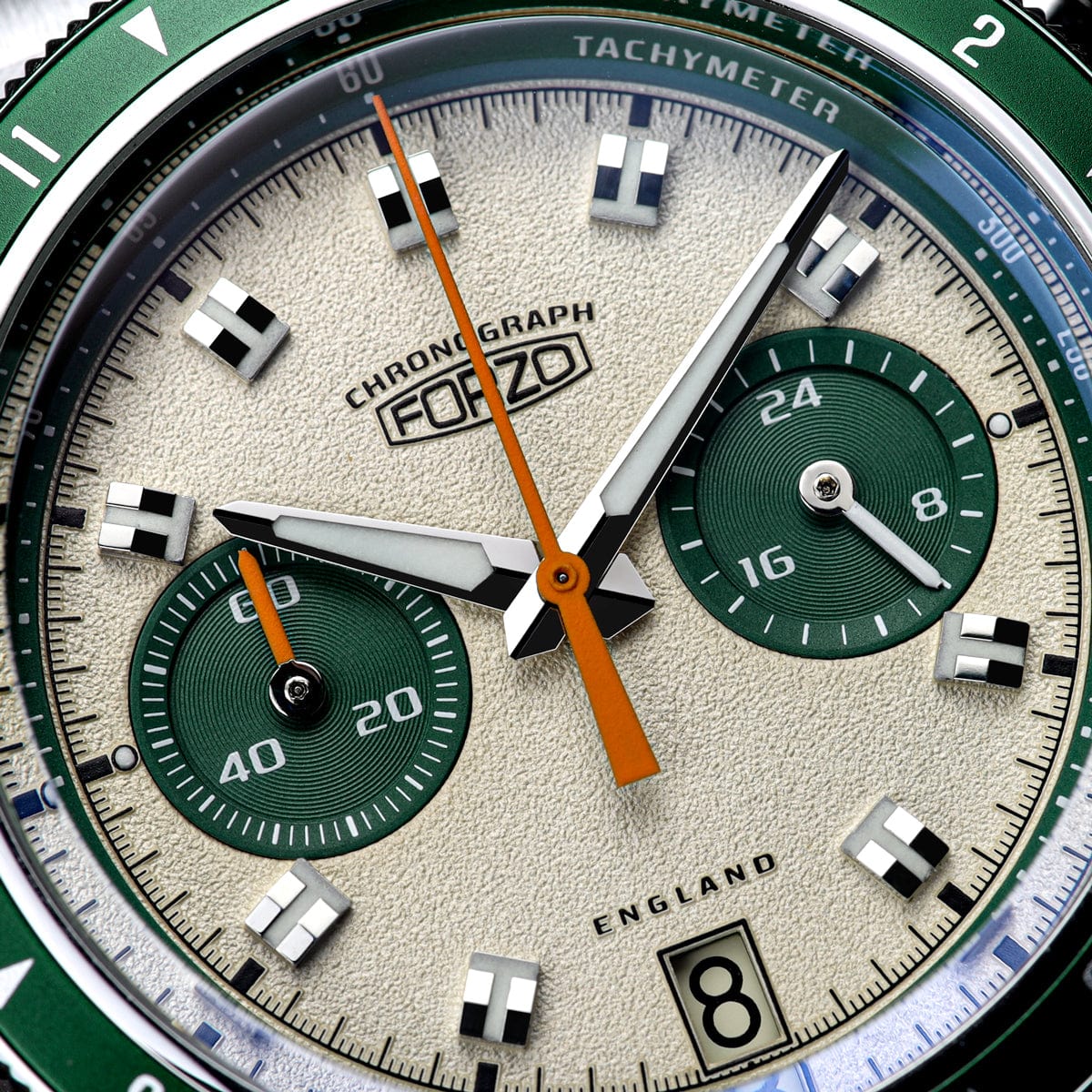 FORZO G2 Drive King Chronograph Watch - Cream / Green Dial