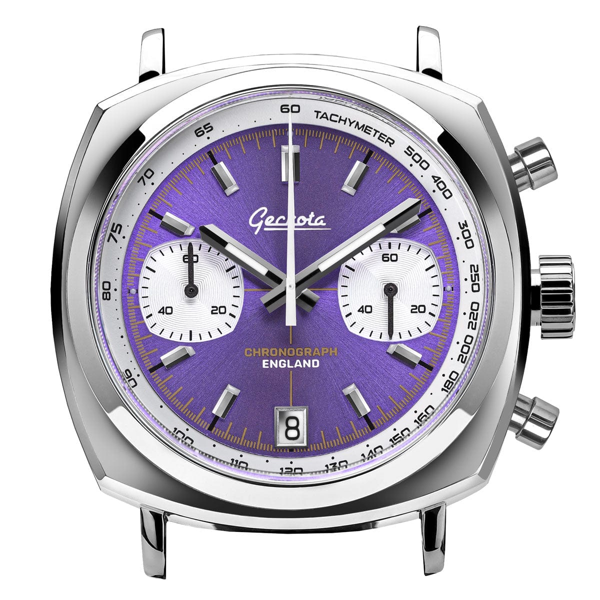 Geckota Chronotimer Aurora Chronograph Watch Purple Sunburst