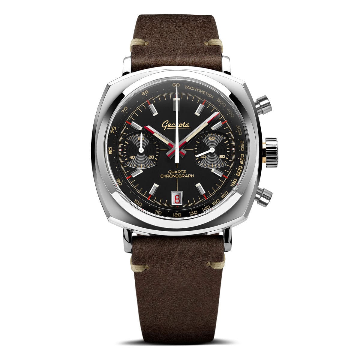 Geckota Chronotimer Chronograph Watch Black Dial - NEARLY NEW