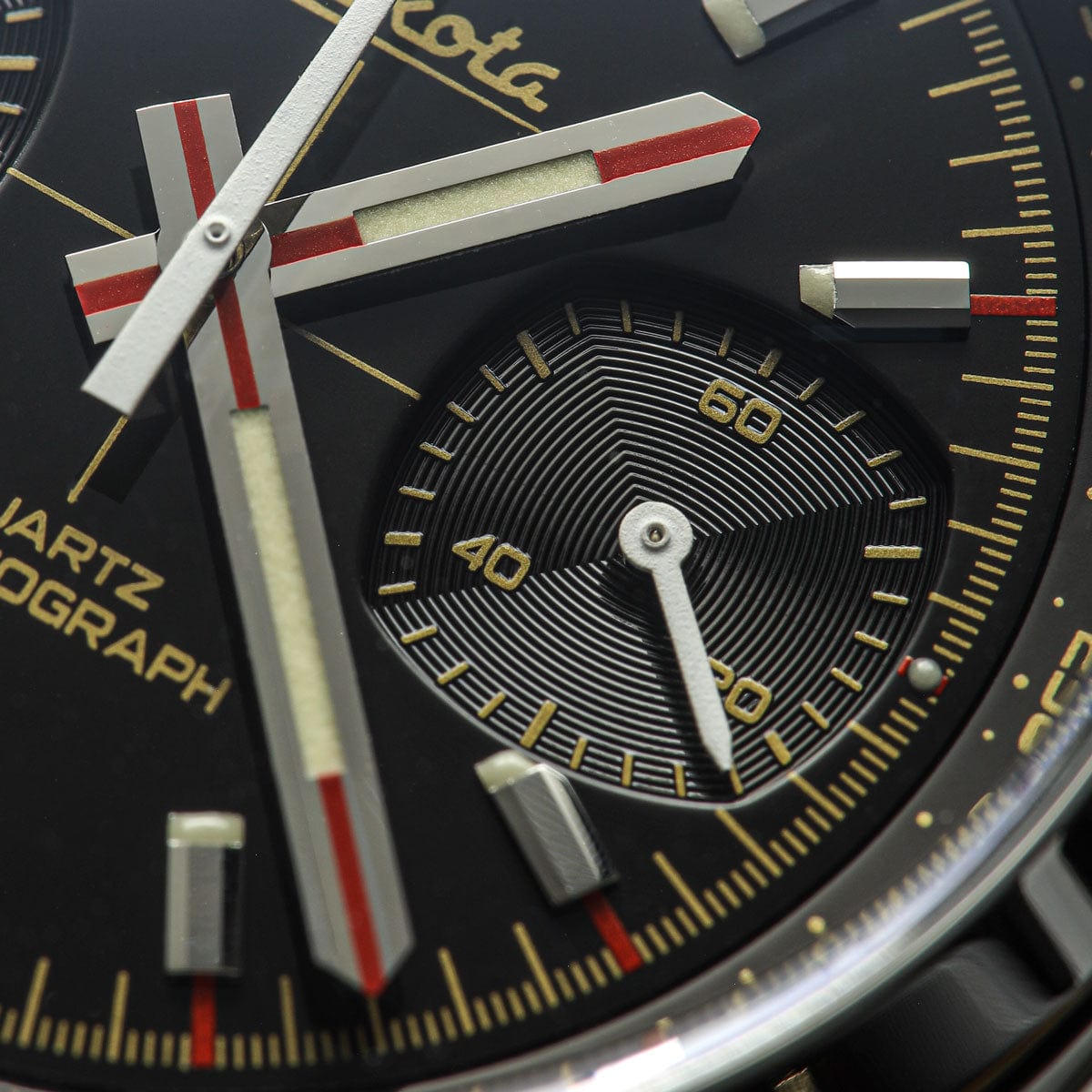 Geckota Chronotimer Chronograph Watch Black Dial - NEARLY NEW