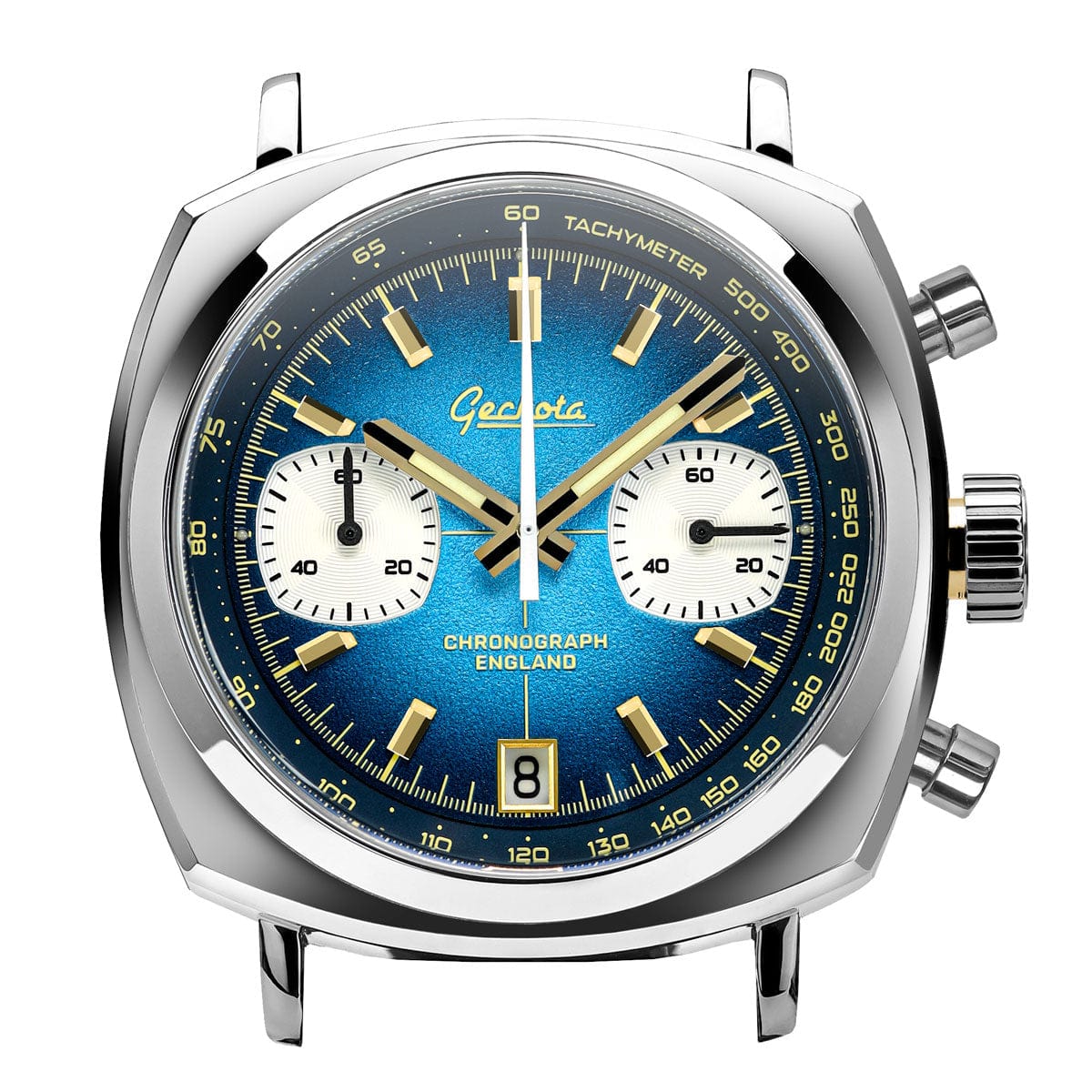 Geckota Chronotimer Chronograph Watch Deep Blue Fumé Dial TP-369-3 - NEARLY NEW