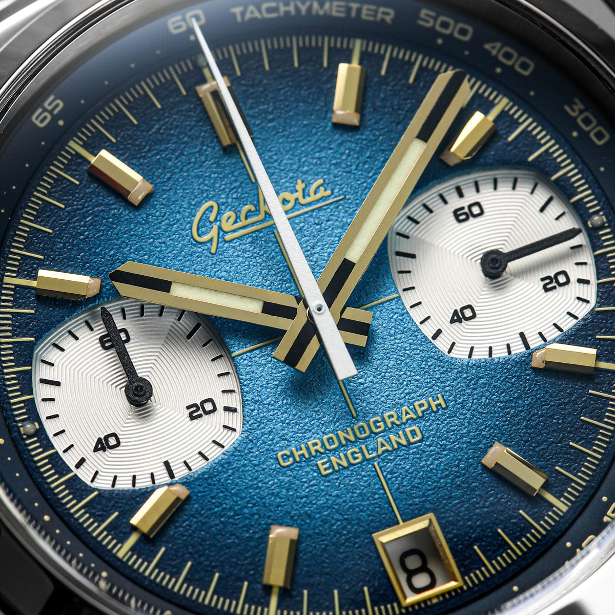 Geckota Chronotimer Chronograph Watch Deep Blue Fumé Dial TP-369-3 - NEARLY NEW