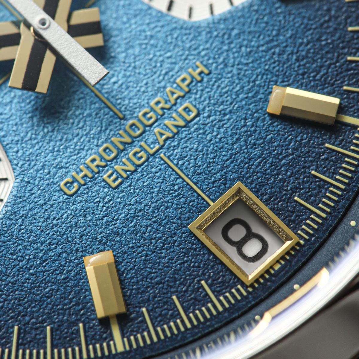 Geckota Chronotimer Chronograph Watch Deep Blue Fumé Dial TP-369-3 - NEARLY NEW
