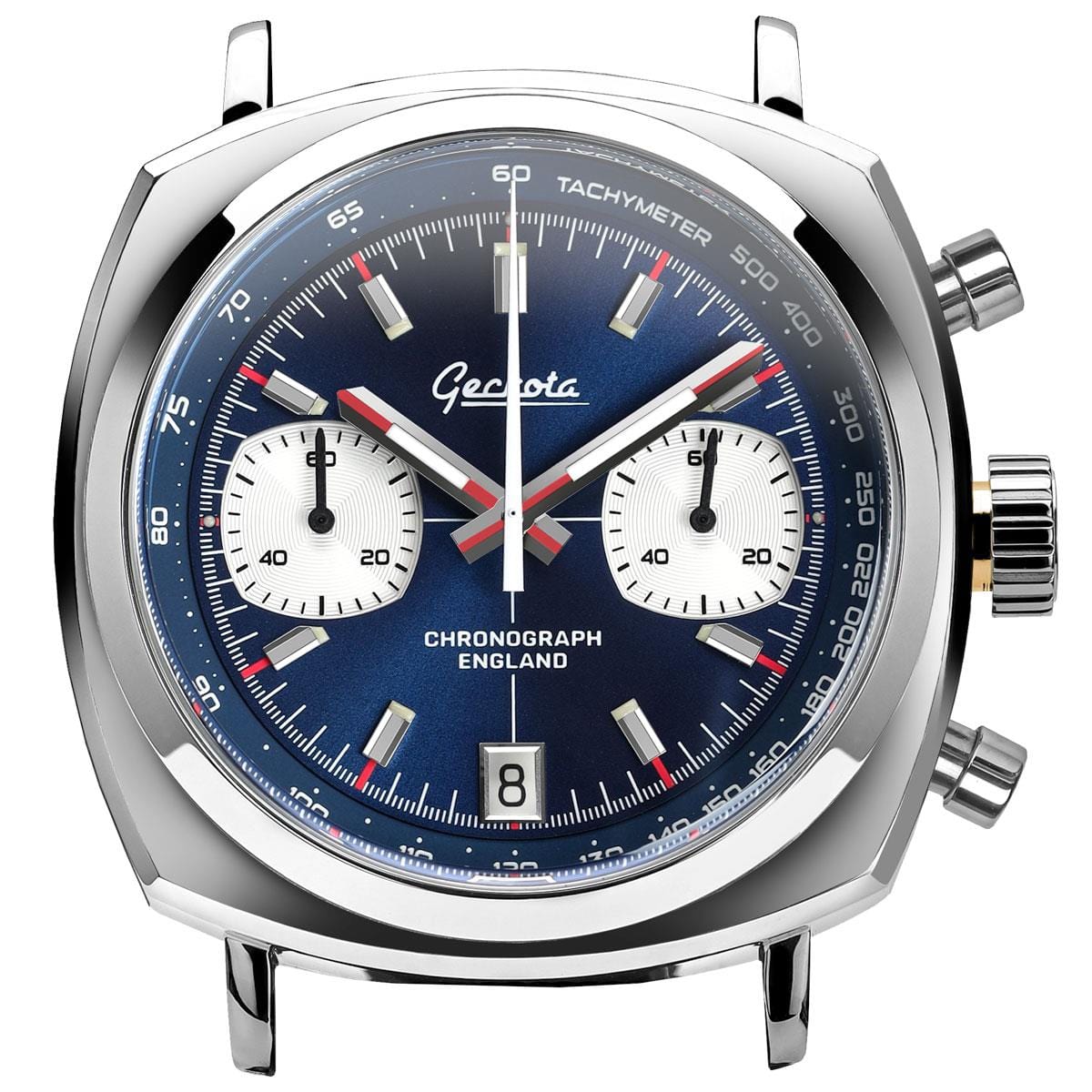 Geckota Chronotimer Racing Chronograph Watch Blue Sunburst Dial TP-369-3 - NEARLY NEW