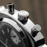 Geckota Chronotimer Chronograph Watch Black Reverse Panda - LIKE NEW