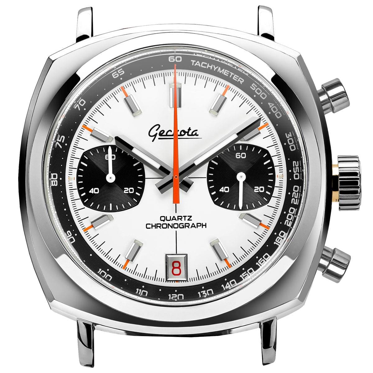 Geckota Chronotimer Chronograph Watch Racing Panda Dial - NEARLY NEW