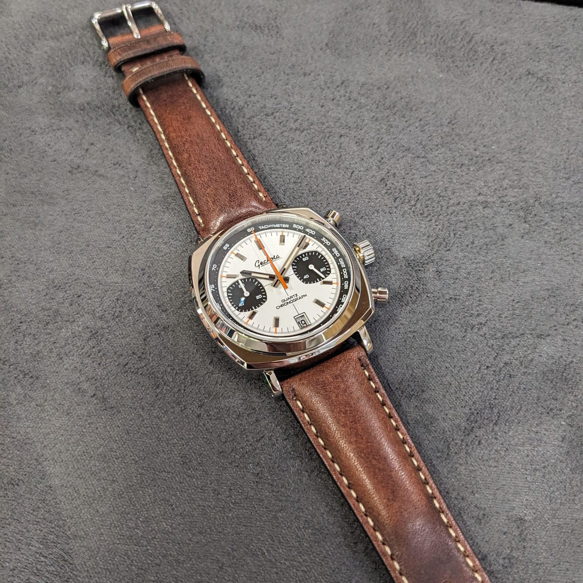 Geckota Chronotimer Chronograph Watch Racing Panda Dial - NEARLY NEW