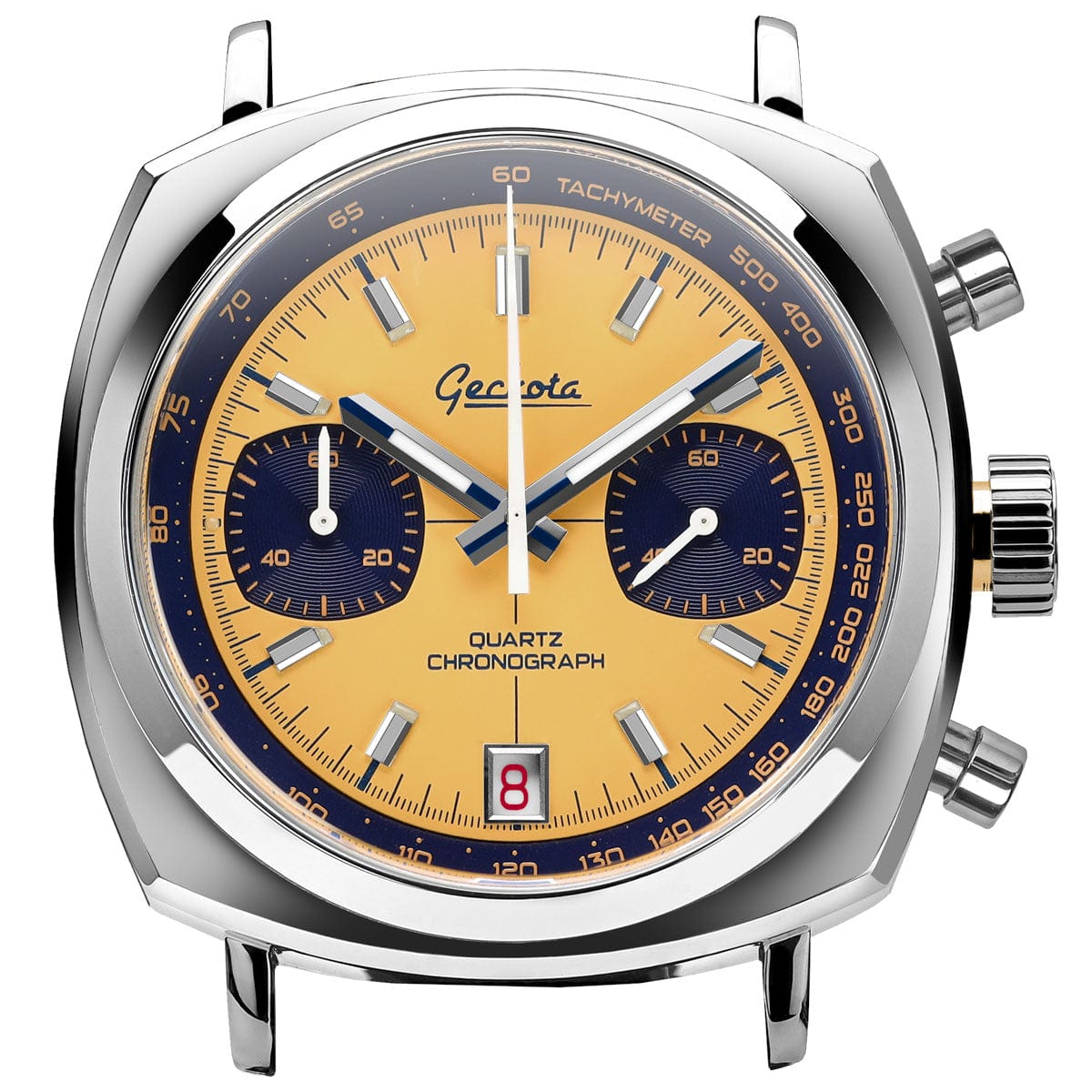 Geckota Chronotimer Racing Chronograph Watch Yellow Dial VS-369-4 - NEARLY NEW