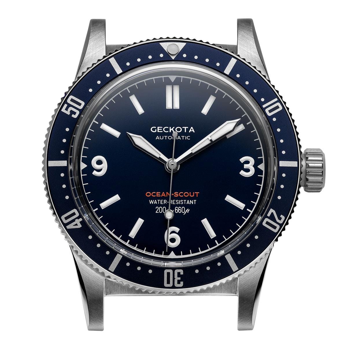 Geckota Ocean-Scout Dive Watch - Royal Blue - Berwick Stainless Steel Strap