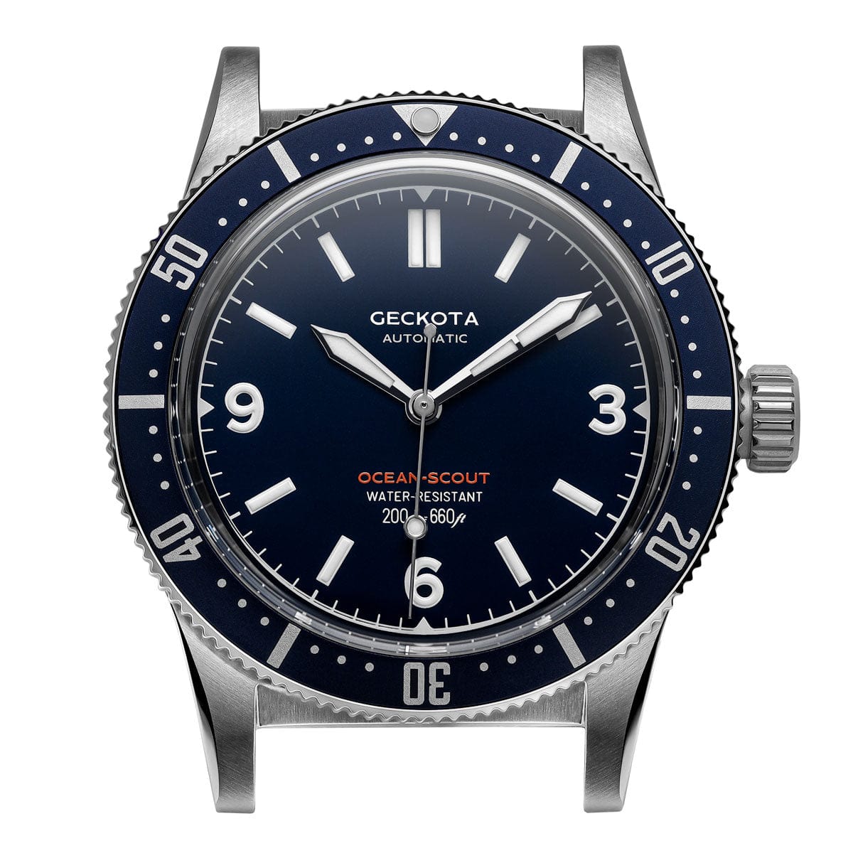 Geckota Ocean-Scout Dive Watch - Royal Blue - Grey Suede Stanway Strap