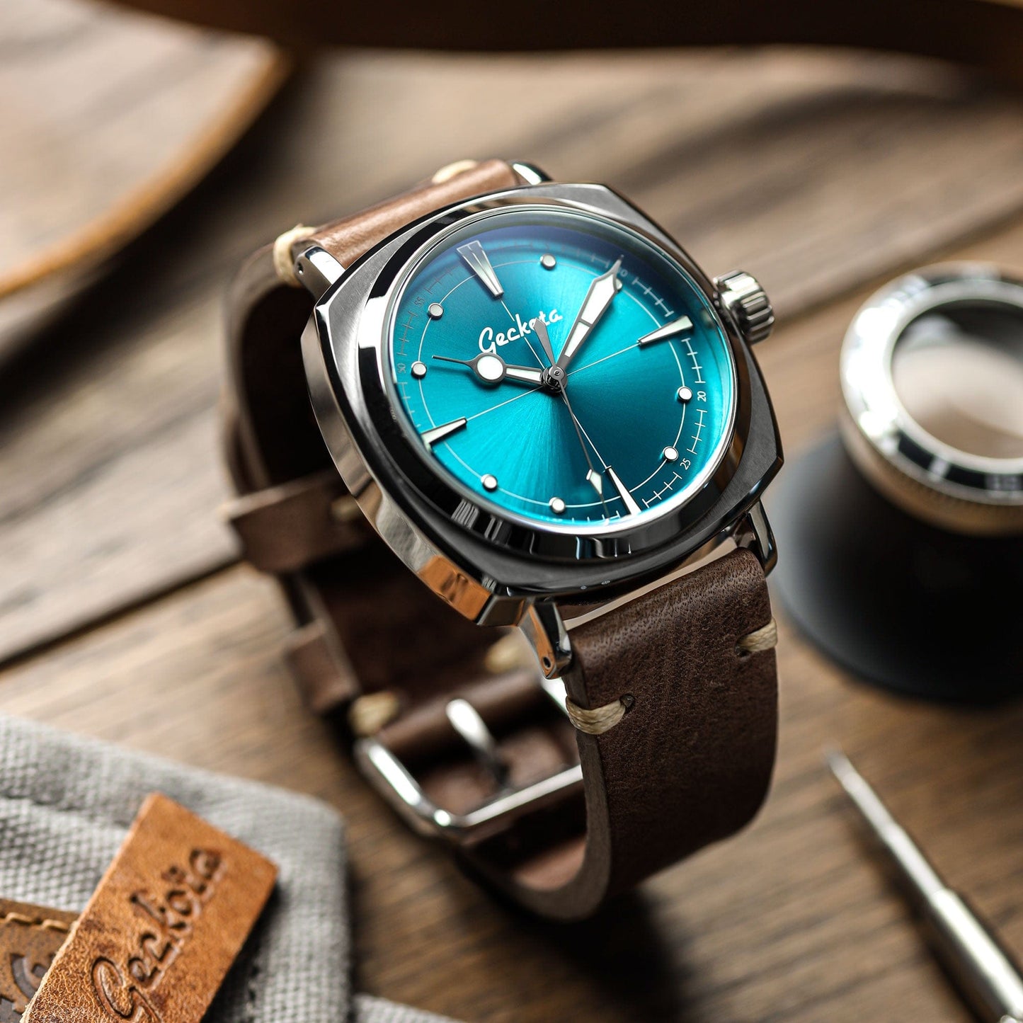 Geckota Pioneer Aurora Automatic Watch Aqua Sunburst VS-369-2 - NEARLY NEW
