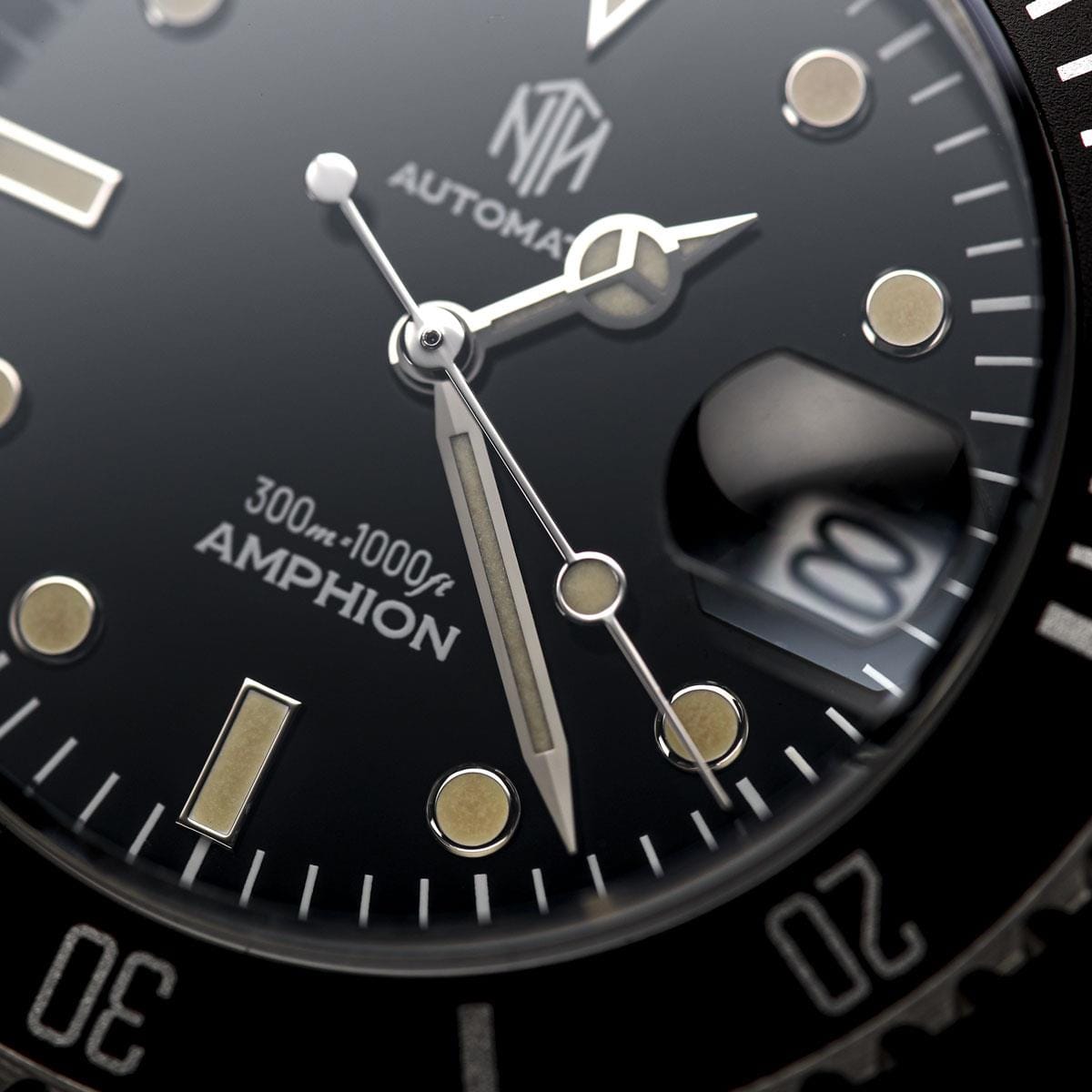 NTH Amphion Dive Watch - Onyx Black - Ridge Nylon - WatchGecko Exclusive