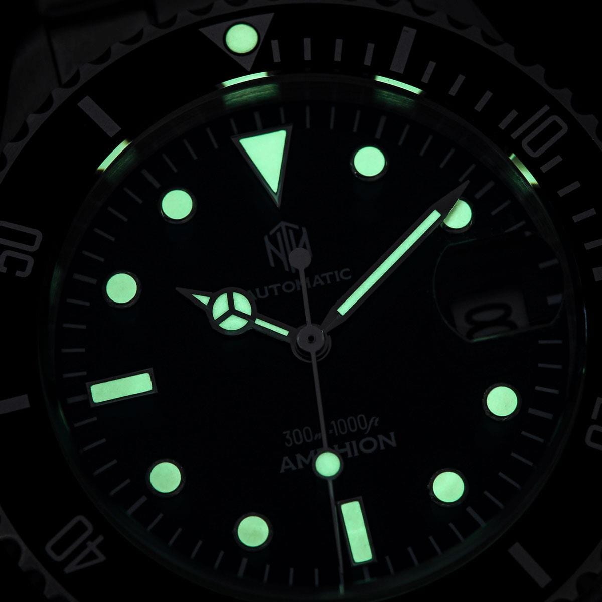 NTH Amphion Dive Watch - Onyx Black - Ridge Nylon - WatchGecko Exclusive