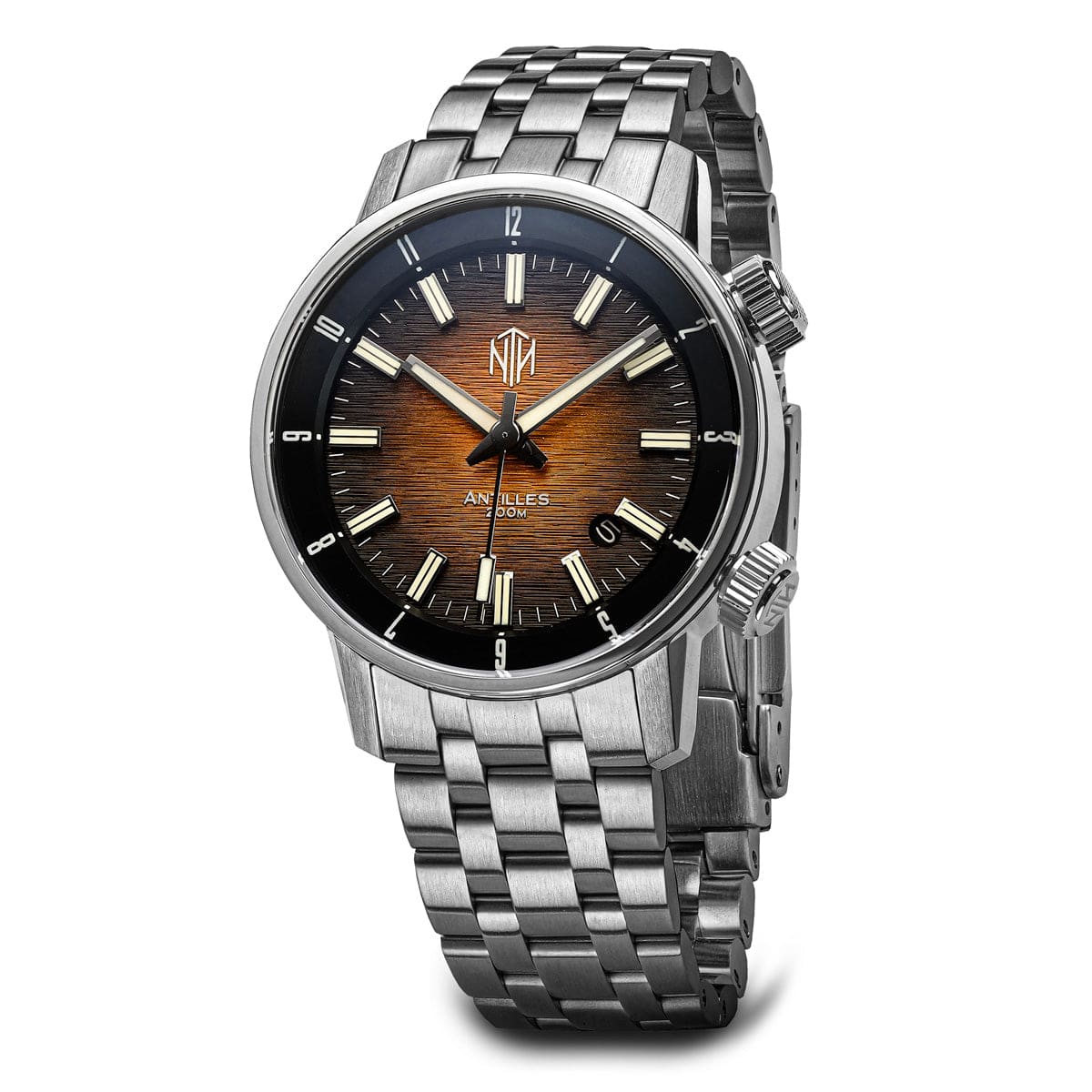 NTH Antilles Automatic Divers Watch - Dark Rum With Date - NEARLY NEW